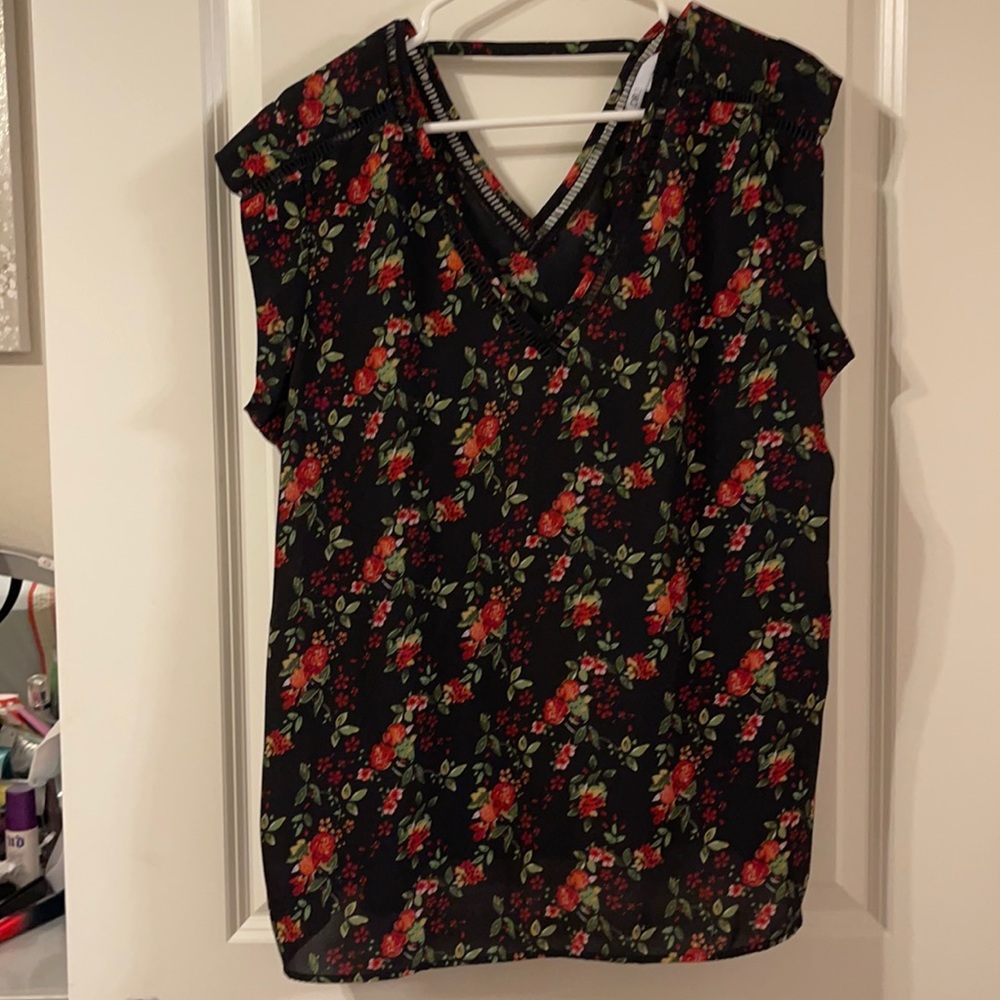 DR2, XL, short sleeve top, sheer, black